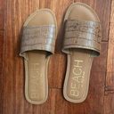 Tan faux gator slip on sandals. Beach brand from Magnolia. NWOT Size 7 Photo 0