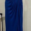 Faviana NWT NEW  7304 blue strapless cutout beaded prom dress Photo 0