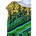 Bob Mackie  Green Yellow Floral Short Sleeve Pullover Stretchy 1x Dress Photo 3