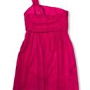 J.Crew  Lucienne One Shoulder Hot Pink Silk Chiffon Dress NWT size 8 Petite Photo 5