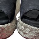 Eileen Fisher  Tarry Toe Loop Espadrille Wedge Slide Sandal Black Women’s 6 Photo 3