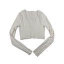 Lovers + Friends  Ribbed Crop V Neck Cardigan in Ivory Photo 3