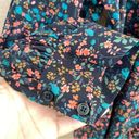 Ava & Viv  Womens Shirt Blouse Black Multicolor Ditzy Floral Tie Front Size 1X Photo 7