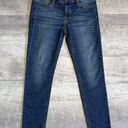 Cello Stone Wash Dark Blue Skinny Jean Womens 5 / 28 Low Rise Whiskering Photo 0