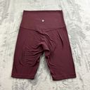 Lululemon  Womens Align Bike Shorts Size 6 Maroon High Rise 10" Soft Athletic Photo 0