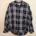 Style & Co  Boyfriend Black Gray Red Plaid Sparkle Plaid Button Down Shirt XL Photo 1