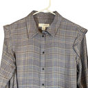 Treasure & Bond  Gray Plaid Long Sleeve Button Down Shirt Women Sz XS Photo 2