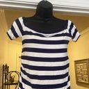 Isabel Maternity  Blue and White Striped Top Size Medium NWT Photo 2