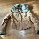 Moda Vintage 90s  International Brown Leather Jacket with Faux Fur Trim - Small Photo 13