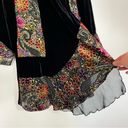 Ania. A Velvet Sheer Cardigan Medium Floral Paisley Boho Whimsigoth Lagenlook Black Photo 6