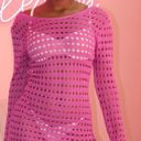 pink crochet dress cover up Photo 0