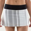 Lululemon  Run: Pace Setter Skirt Groovy Stripe Nimbus / Black Size 6 rare Photo 0