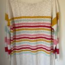 Talbots Plus Boatneck Sweater 3/4 sleeve cream rainbow stripe Women’s size 1X Photo 4