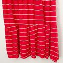 See You Monday  Striped Tiered Knit Red White Dress Medium Photo 5