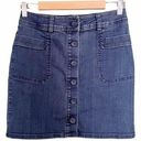 prAna  Button Front Denim Jean Skirt Organic Cotton Medium Wash Women’s Size 2 Photo 0