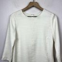 Vince  Snakeskin Jacquard Shift Dress Size 4 Ivory‎ 3/4 Sleeve Pockets Lined Photo 5