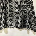 Pilcro  Anthropologie Women's Size Small Embroidered Button Up Blouse Black White Photo 4
