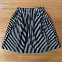 J.Crew  Mercantile High Waisted Black and White Striped Pleated Skirt Size 0 Photo 0