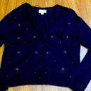 Elle Woman’s xl black bling rhinestone cardigan holiday dressy button up  Photo 0