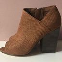 Indigo rd. Brown Faux Leather Peep Toe Booties Photo 0