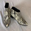 Blondo  Waterproof Elvina Snakeskin Cream Black Ankle Boots Size 8 NWOT Photo 0