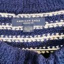 American Eagle  Blue White Striped Jegging Fit Henley Sweater Women's Size XS Photo 3