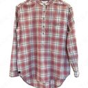 Treasure & Bond Long Sleeve Red White Plaid Check Lightweight Tunic Top S Photo 0