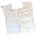 Gap  Mid Rise Boyfriend Denim Jeans Frayed Hem Cropped White Size 2/26 Photo 1