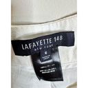 Lafayette 148  white wide leg flair linen pants sz 6 Photo 3