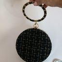 AWESOME GOLD AND BLACK ROUND PURSE WITH G&B WRISTELT HANDLE Photo 6