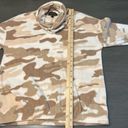 Derek Heart  Womens Tan Sweatshirt Size‎ Small Camo Mock Neck Fleece Photo 6