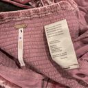 Free People  Bridgette Pink Velvet Corset Puff Sleeve Crop Top Size Small Photo 6