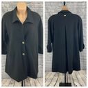 St. John  The Coat Collection Black Wool Swing Coat L Missing Button Photo 1