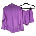 Victoria's Secret Victoria’s Secret Purple Matte Satin Long Sleeve Shorts Pajama Set Photo 1