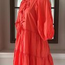 Cinq à Sept  Lynn Tiered Puff Sleeve Dress, Neon Coral Size 6 New w/Tag $365 Photo 6