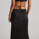 Showpo ELOWEN TWO PIECE SET - PLISSE TWIST FRONT CROP TOP AND MIDI SKIRT IN BLACK Photo 2