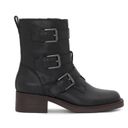 Lucky Brand  Leather Katriny Moto Riding Boot Black with Buckles Size 7 NWT Photo 2