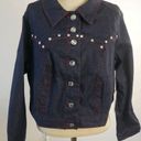 Unique Vintage  Dark Denim Western Boxy Crop Jacket S Photo 1