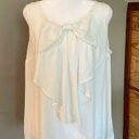 AB Studio  White Sheer Sleeveless Bow Georgette Top Large Photo 0