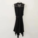 ALLSAINTS Odessa Crossover Waist Tie Dress Black Size S Retail $228 Photo 7