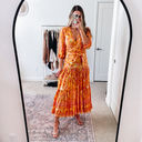 Petal and Pup  Orange Floral Tiered Midi Dress  Photo 5