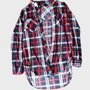 Daytrip  HIGH LOW HEM PLAID FLANNEL WOMENS SHIRT RED/BLUE/WHITE SIZE LARGE Photo 7