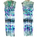 Roz & Ali  Plus Size Blue Green White Purple Striped Tie Dye Summer Maxi … Photo 1