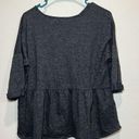 Downeast  Charcoal Gray Knit Oversized Peplum Top With Drop Shoulders Medium EUC Photo 3