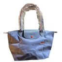 Longchamp Le Pliage Club Medium Nylon Tote Shoulder Bag Color Blue Mist New Photo 2