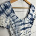 Talula  Aritzia Womens size Small Tie Dye Blue Bodycon Scoop Neck Mini Dress Photo 4