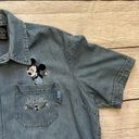 Disney Vintage XL embroidered Mickey jean button shirt sleeve shirt Photo 7