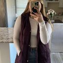 J.Jill  Women's Large Purple hooded  down Puffer Vest Zip Front Side Pockets Photo 1