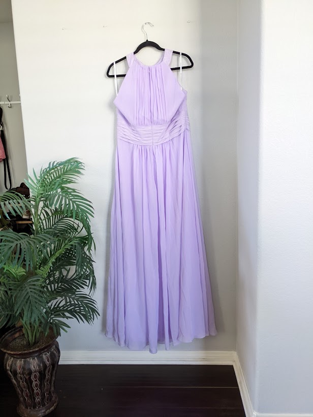 David's Bridal AW Dorian Bridesmaid Prom Formal Special Occasion Wedding Guest Dress, 14, Lilac Photo 5