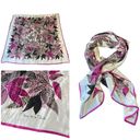 Oscar de la Renta  Vintage Floral Print 100% Silk Scarf 34" x 34" ~ Photo 1